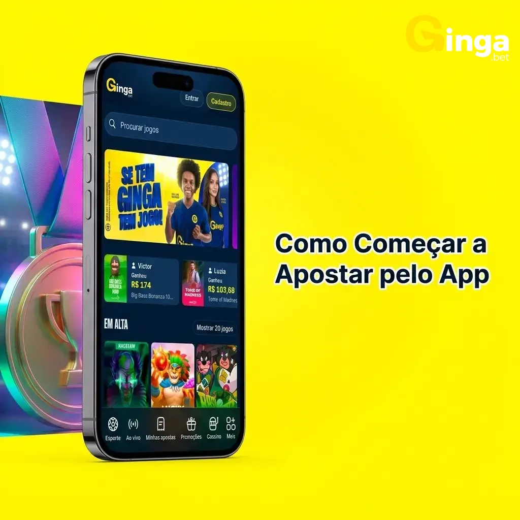 Passo a passo para fazer sua primeira aposta no app Gingabet pelo celular em menos de dois minutos.