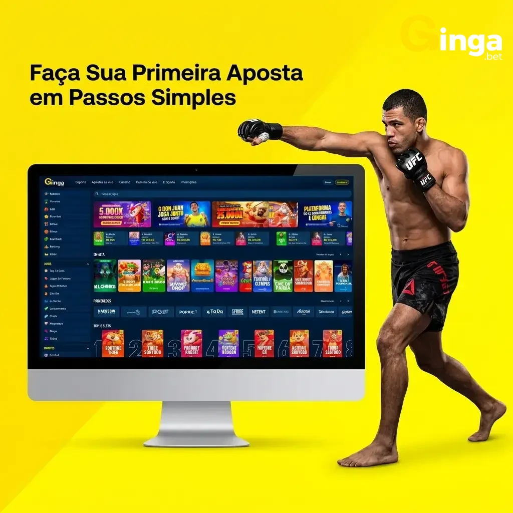 Guia passo a passo para fazer sua primeira aposta na Gingabet com depósito via Pix e seleção de eventos.