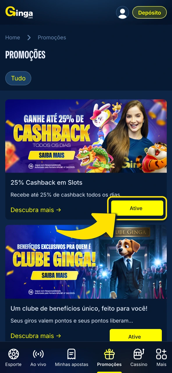 Gingabet explore promoções iniciais e aproveite vantagens logo.