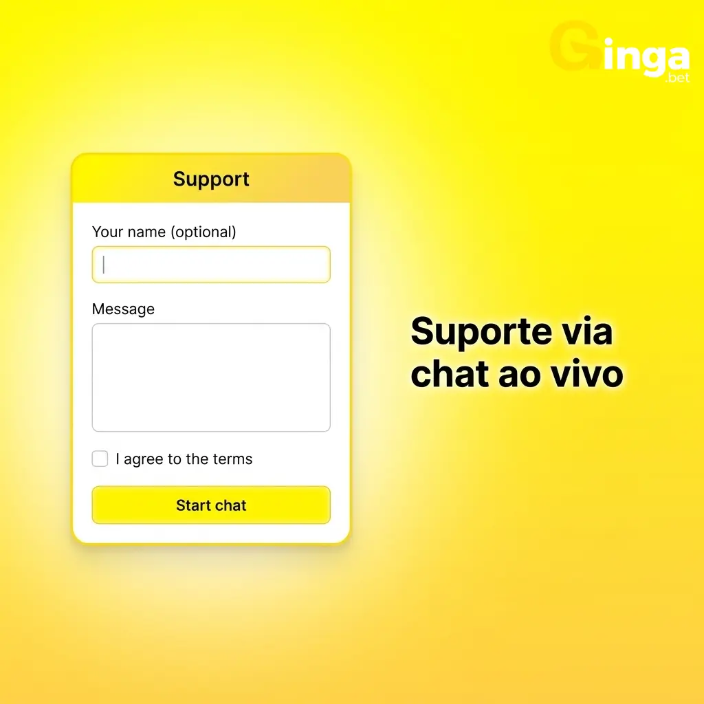 Suporte via chat ao vivo da Gingabet disponível 24h para dúvidas sobre conta, depósitos e apostas