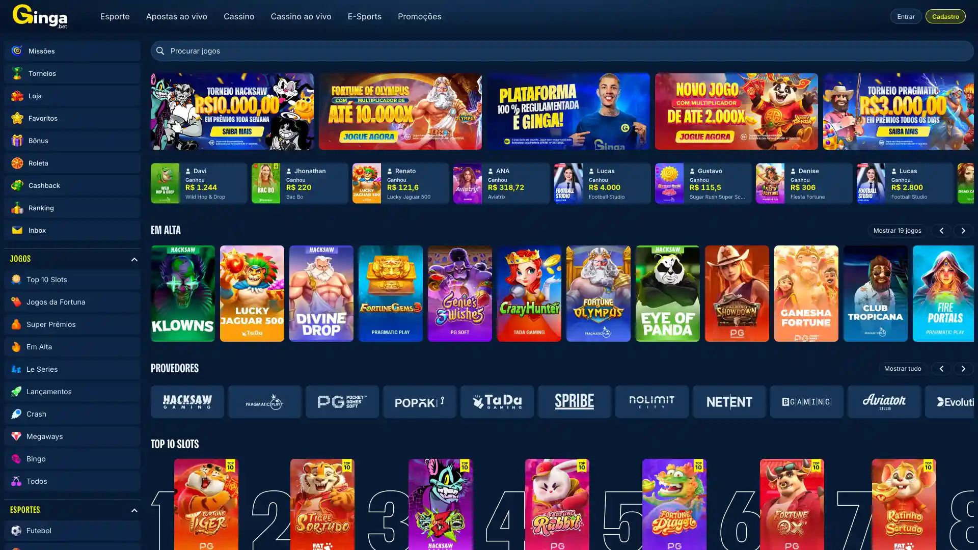 Gingabet acesse a página inicial e encontre recursos sem navegação complicada.