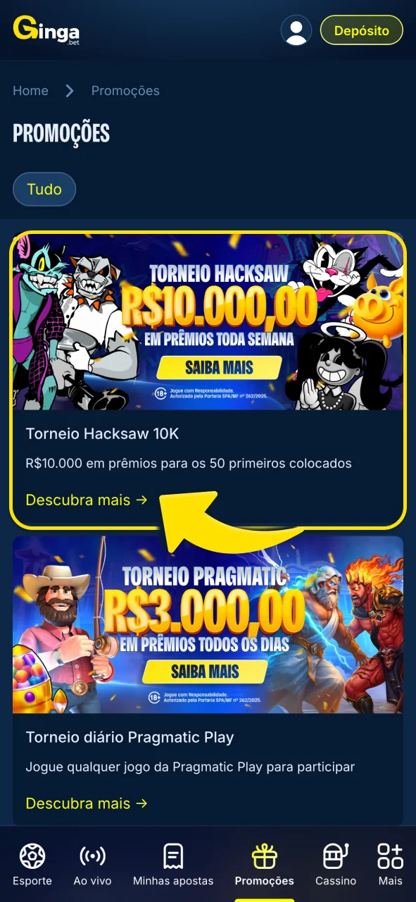Resgate sua oferta de bônus na Gingabet.
